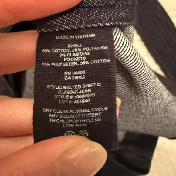Dark Blue Jean Dress with Wrap  Belt, Theory, US - Picture 6 of 6